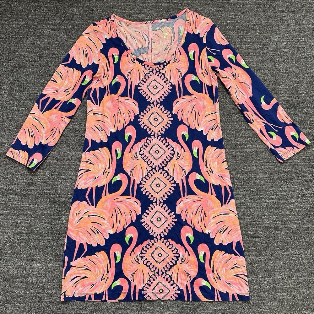 Lilly Pulitzer Beacon Dress Flamingo Print Size Small